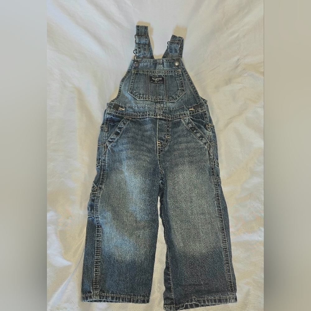 OshKosh B'gosh Blue Denim Overalls Kids Size 18 Months Boys Unisex